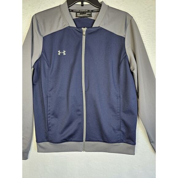 Under Armour Boys Challenger II Track Jacket/Sweater Size L, Blue, Gray Sports - Picture 3 of 11